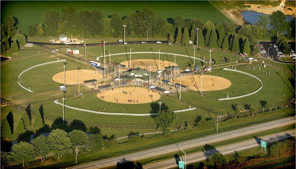 Four baseball fields
