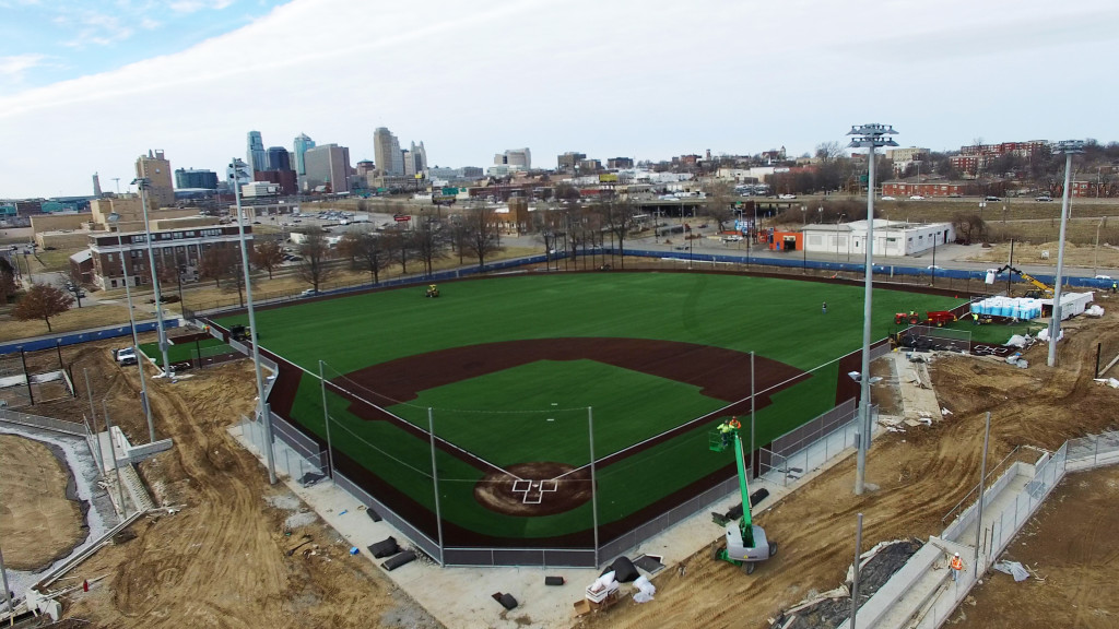 new KC Urban Youth Academy fields with an amazing view of the downtown skyline! 