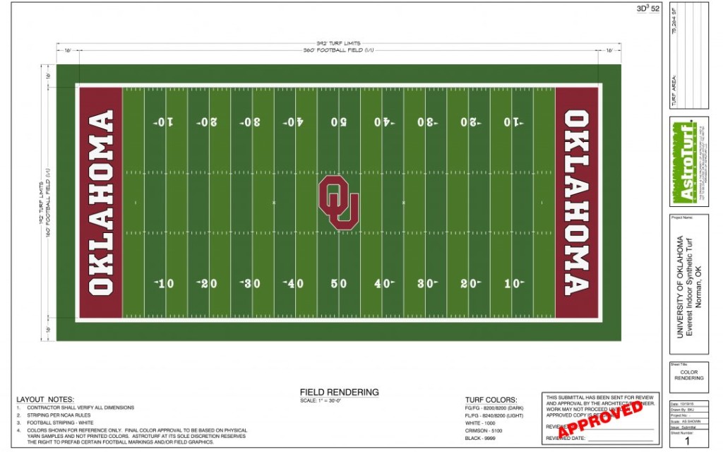 Field Rendering of practice field in the Everest Indoor Training Facility.