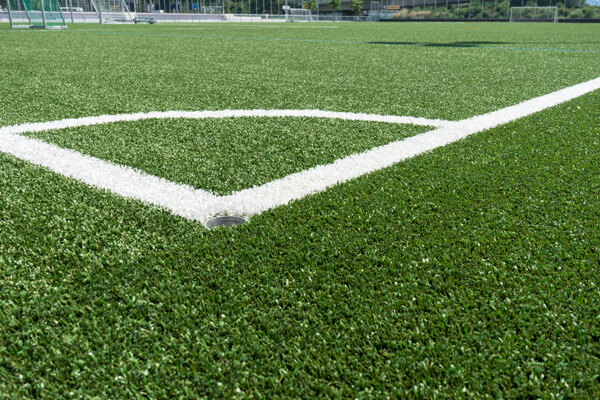 Soccer field with lines