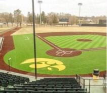 : An Aerial Photo of  Personalized Athletic Turf Installed by Mid-America Sports 