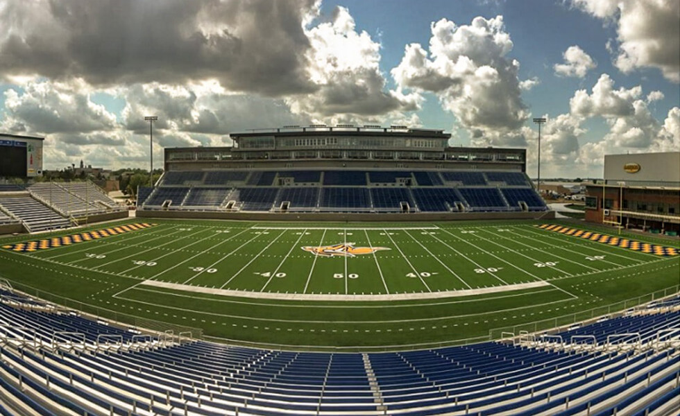 dakota field state south turf installation football construction baseball